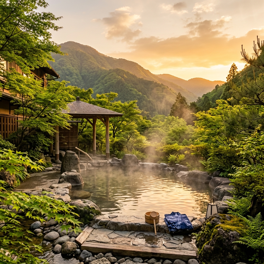 GWにおすすめの大自然に囲まれた露天風呂温泉旅行のイメージ
